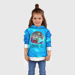 Толстовка-худи детская Among Us карты, цвет: 3D-белый — фото 2