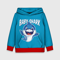 Толстовка-худи детская Baby Shark, цвет: 3D-красный