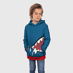 Толстовка-худи детская Акула gawr gura, цвет: 3D-красный — фото 2