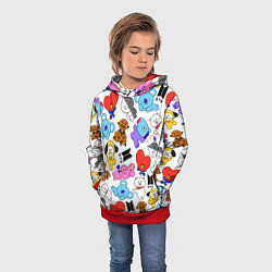 Толстовка-худи детская BTS BT21, цвет: 3D-красный — фото 2