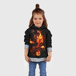 Толстовка-худи детская Огненный цветок, цвет: 3D-меланж — фото 2