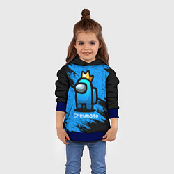 Толстовка-худи детская AMONG US - Синий в Короне, цвет: 3D-синий — фото 2