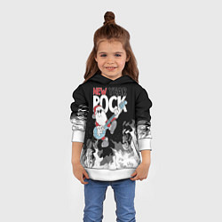 Толстовка-худи детская New year rock, цвет: 3D-белый — фото 2