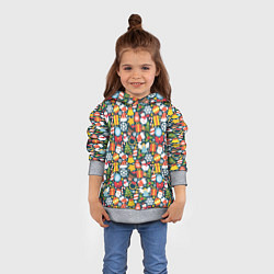 Толстовка-худи детская Новый Год, цвет: 3D-меланж — фото 2
