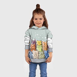 Толстовка-худи детская Котики, цвет: 3D-меланж — фото 2