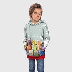 Толстовка-худи детская Котики, цвет: 3D-красный — фото 2