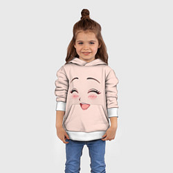 Толстовка-худи детская Сonfused anime face, цвет: 3D-белый — фото 2