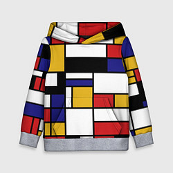 Толстовка-худи детская Color blocking, цвет: 3D-меланж