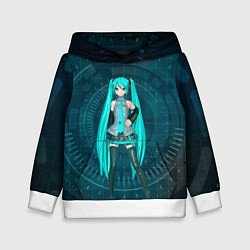 Толстовка-худи детская Мику Хацуне, цвет: 3D-белый