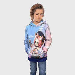 Толстовка-худи детская Genshin Impact, цвет: 3D-синий — фото 2