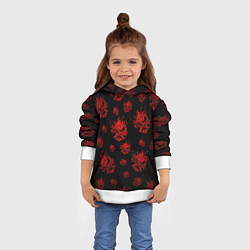 Толстовка-худи детская RED SAMURAI PATTERN, цвет: 3D-белый — фото 2