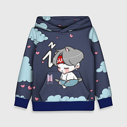 Толстовка-худи детская BTS Sleep, цвет: 3D-синий