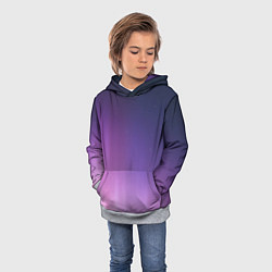Толстовка-худи детская Северное сияние фиолетовый, цвет: 3D-меланж — фото 2
