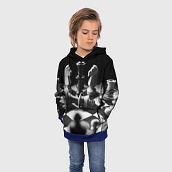 Толстовка-худи детская Шахматы фигуры доска ход мат, цвет: 3D-синий — фото 2