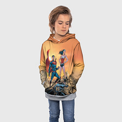 Толстовка-худи детская Лига Справедливости, цвет: 3D-меланж — фото 2