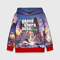 Толстовка-худи детская ЭКШЕН Grand Theft Auto V, цвет: 3D-красный