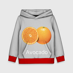 Толстовка-худи детская Orange avocado, цвет: 3D-красный