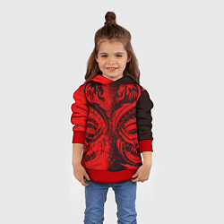 Толстовка-худи детская BLACK RED DRAGONS TATOO, цвет: 3D-красный — фото 2