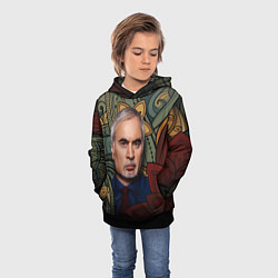 Толстовка-худи детская Меладзе Цветы Мандала, цвет: 3D-черный — фото 2