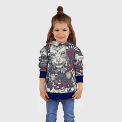 Толстовка-худи детская Маска Кицунэ Маска лисы, цвет: 3D-синий — фото 2