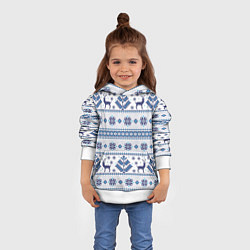 Толстовка-худи детская Русские народные узоры, цвет: 3D-белый — фото 2