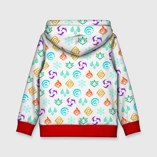 Детская толстовка GENSHIN IMPACT ЭМБЛЕМЫ / 3D-Красный – фото 2