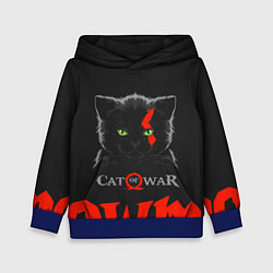 Толстовка-худи детская Cat of war, цвет: 3D-синий