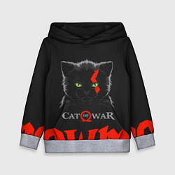 Толстовка-худи детская Cat of war, цвет: 3D-меланж