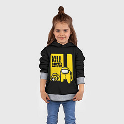 Толстовка-худи детская Among Us Kill Bill, цвет: 3D-меланж — фото 2
