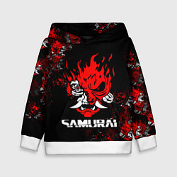 Толстовка-худи детская SAMURAI CYBERPUNK 2077, цвет: 3D-белый