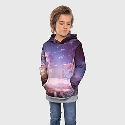 Толстовка-худи детская Долина, цвет: 3D-меланж — фото 2