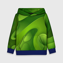 Толстовка-худи детская 3d Green abstract, цвет: 3D-синий