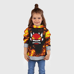 Толстовка-худи детская Geometry Dash: Demon Z, цвет: 3D-меланж — фото 2