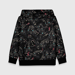 Толстовка-худи детская Волки Wolwes, цвет: 3D-черный