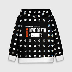 Толстовка-худи детская LOVE DEATH ROBOTS $$$, цвет: 3D-белый