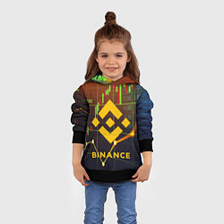 Толстовка-худи детская BINANCE БИНАНС БАНАН, цвет: 3D-черный — фото 2