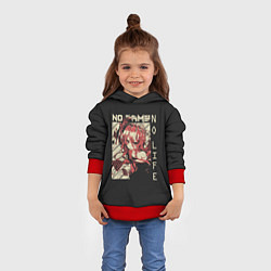 Толстовка-худи детская Нет игры нет жизни Широ, цвет: 3D-красный — фото 2