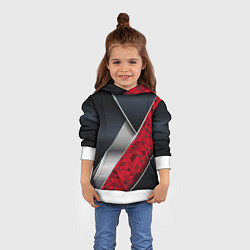 Толстовка-худи детская 3D BLACK AND RED METAL, цвет: 3D-белый — фото 2