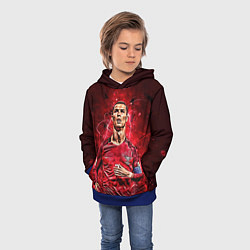 Толстовка-худи детская Cristiano Ronaldo Portugal, цвет: 3D-синий — фото 2