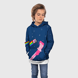 Толстовка-худи детская Nyan cat x Pony, цвет: 3D-белый — фото 2