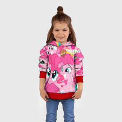 Толстовка-худи детская Pinkie Pie pattern, цвет: 3D-красный — фото 2