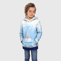 Толстовка-худи детская ОДИНОКАЯ ЛОДКА SAILBOAT Z, цвет: 3D-синий — фото 2