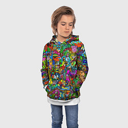 Толстовка-худи детская Веселые узоры, цвет: 3D-белый — фото 2