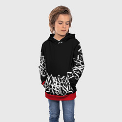Толстовка-худи детская КАЛЛИГРАФИЯ CALLIGRAPHY, цвет: 3D-красный — фото 2