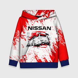 Толстовка-худи детская Nissan, цвет: 3D-синий