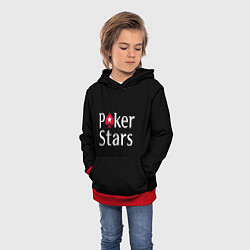 Толстовка-худи детская Poker Stars, цвет: 3D-красный — фото 2