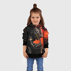 Толстовка-худи детская БЕРСЕРК оранжевый, цвет: 3D-черный — фото 2