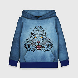 Толстовка-худи детская Леопард, цвет: 3D-синий
