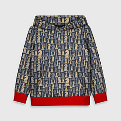 Толстовка-худи детская Шахматист, цвет: 3D-красный