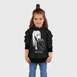 Толстовка-худи детская Зеро Ту показывает палец, цвет: 3D-черный — фото 2